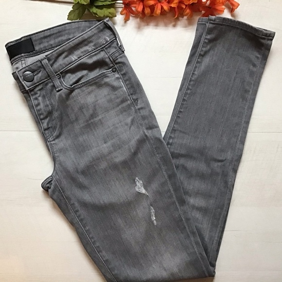 Vince Dylan Skinny Destructed Dark Gray Jeans - Picture 10 of 14